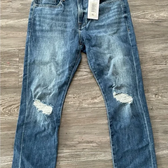 Frame Denim Light Blue Jeans with Button and Drawstring